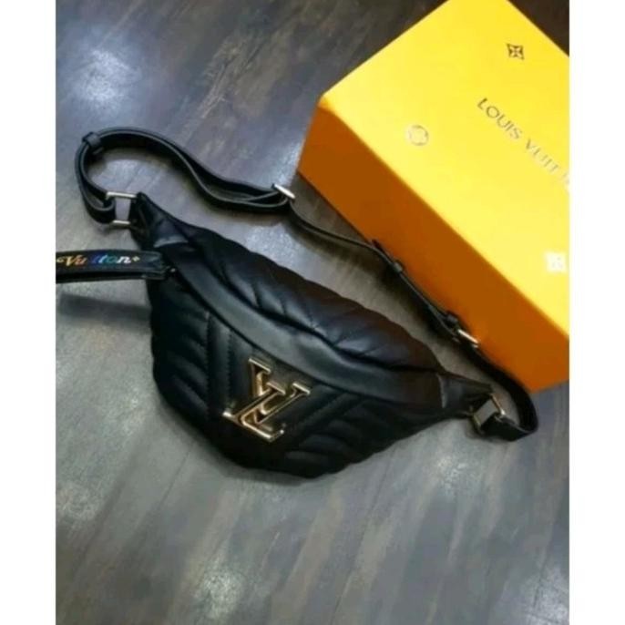 Waistbag Bumbag Pria Wanita Lv5601 Black Wave Miror Byron.Official