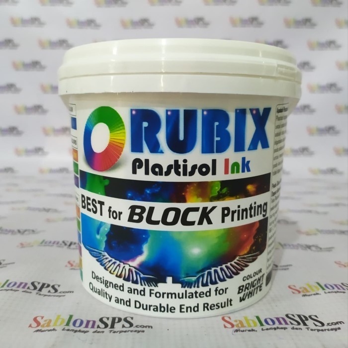 

Terjangkau TINTA SABLON PLASTISOL RUBIX BRIGHT WHITE 1KG