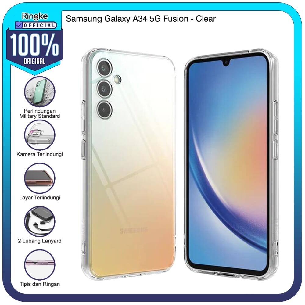 Ringke Samsung A34 5G Fusion Clear Softcase Anti Crack Tahan Banting