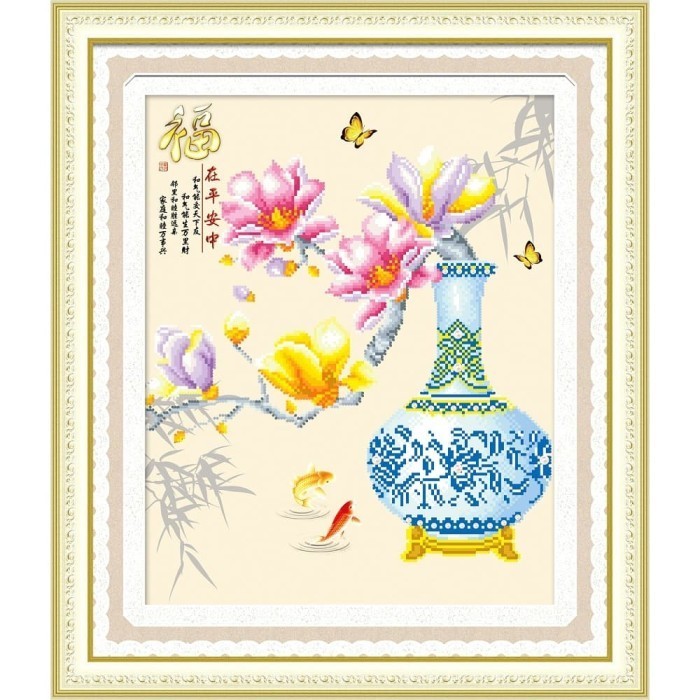 

[Baru] Paket Diy Craft Diamond Painting A9336 Vas Bunga Oriental Magnolia Terbaru