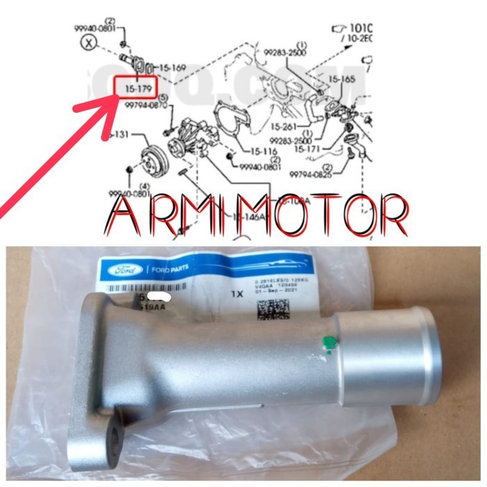 ✅New Ori Housing Outlet Waterpump Ford Ranger Tdi 2500Cc Everest Mazda Ori Diskon