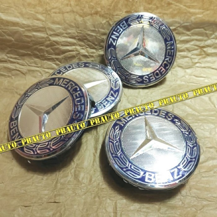 ✅New Ori Set 4Pcs Dop Velg Timbul Bintang Padi Biru Mercedes Benz / Dop Mercy Diskon