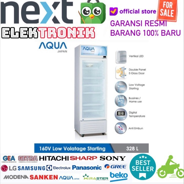 [Baru] Aqua Aqb-340Vl Kulkas Showcase Display Cooler Aqb340Vl Garansi Resmi Limited