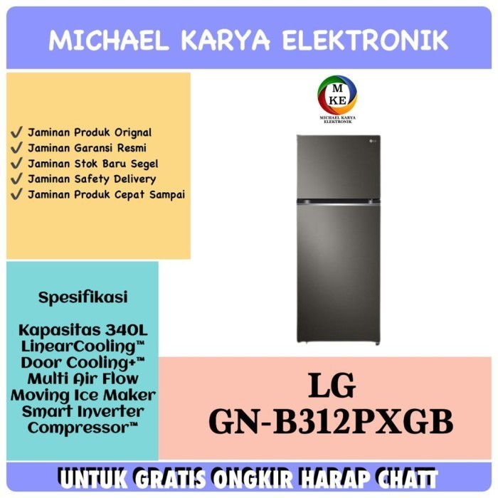 [Baru] Kulkas Lg 2 Pintu 340L Gn B312Pxgb Lg Gnb312Pxgb Kulkas Smart Inverter Berkualitas