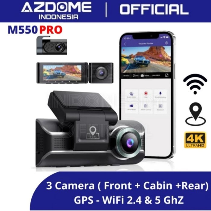 [Baru] Dashcam 3 Camera Azdome M550 Pro Terbatas