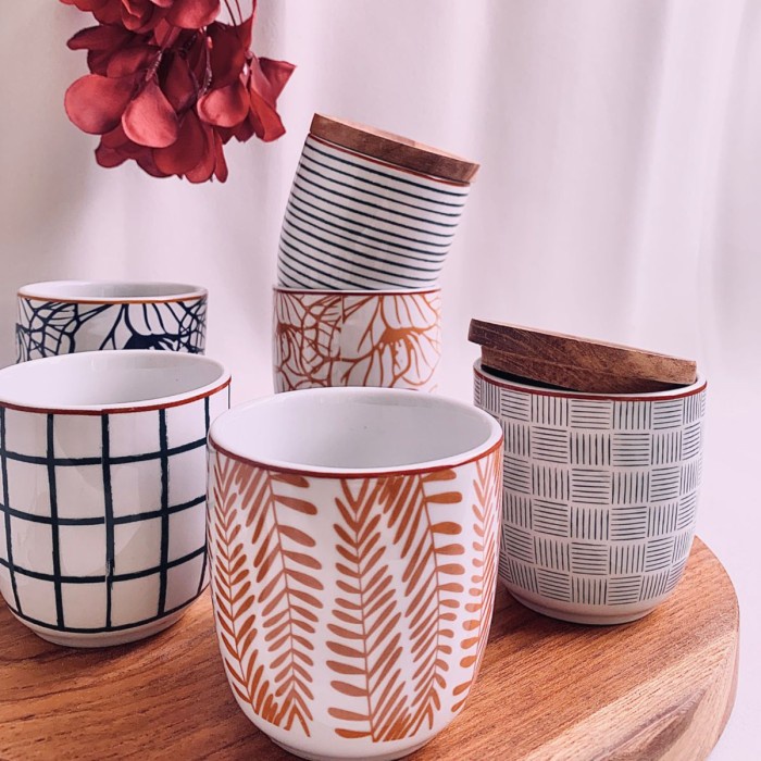 CARRAMICA GELAS KERAMIK OCHA FLOCO 6 WEDDING GIFFT SET