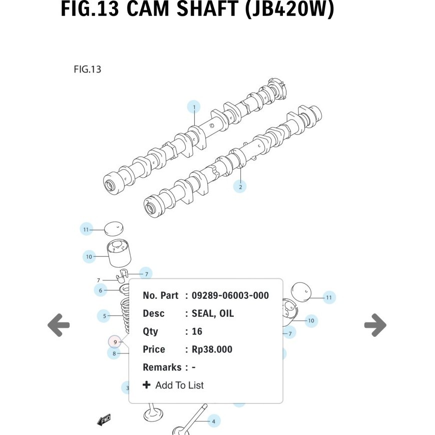 [Ori] Seal Klep Dan Packing Cover Klep Grand Vitara 2000Cc Ori Berkualitas