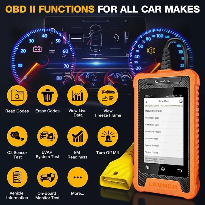 [New] Launch X431 Elite Obd2 Scanner Abs Srs Adas Airbag Scan Engine Berkualitas