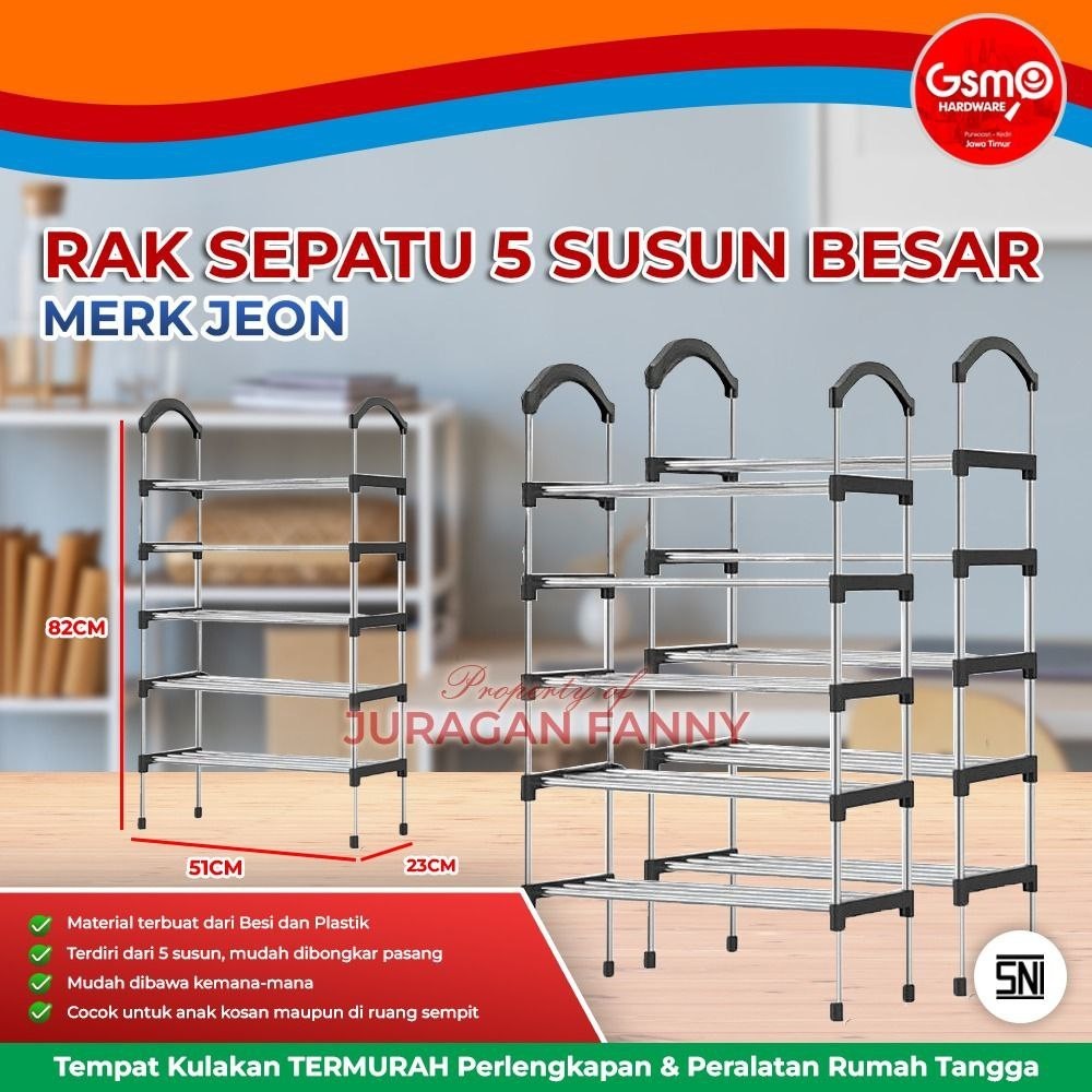 RAK SEPATU 5 SUSUN BESAR JEON/ RAK SERBAGUNA MURAH/ RAK SEPATU 5 SUSUN
