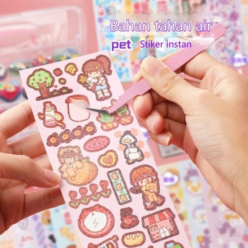 

505pcs DIY Gantungan Kunci Akrilik Set DIY Keychain Set Kartu Stiker luca Kotak Guka Cream Gum