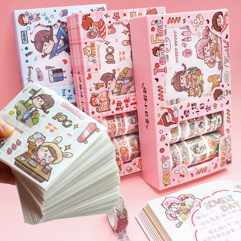 

Novaku 1 Set Stier Stier Lucu / Stiker Super Cute / Preum Set Kotak Hadiah Stiker / 1 Set Box Preum