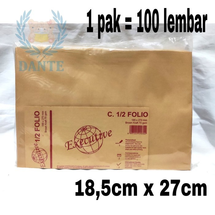 

Amplop Polos Ukuran 1/2 Folio 1 Pak