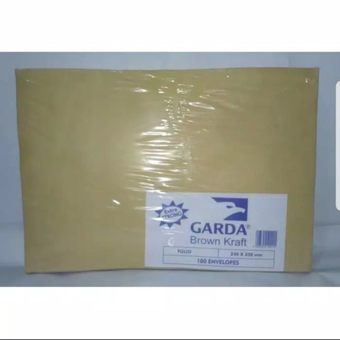 

Amplop Cokelat Polos Garda Uk Folio / 1 Pak Isi 100