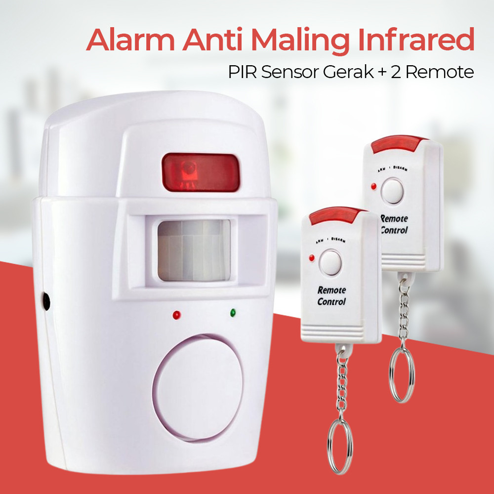 Alarm Anti Maling Sensor Gerak Infrared PIR 105dB 2 Remote / Alarm Anti Maling Infrared PIR Sensor G