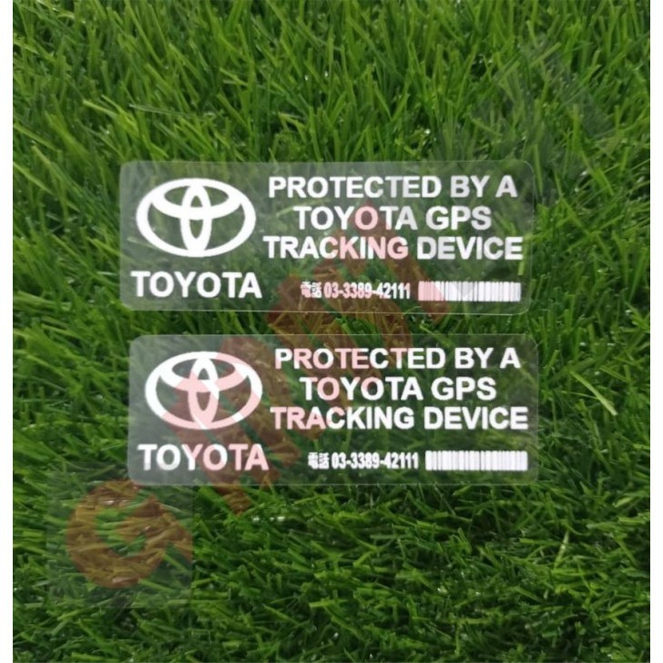 

Sticker Toyota Gps Protected By A Tracking 1 Set Tempel Dalam