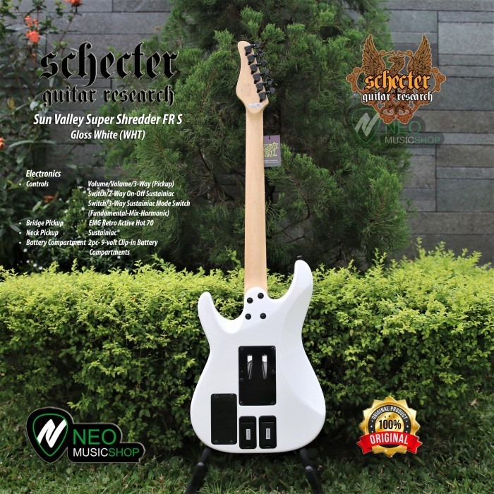 PROMO SCHECTER SUN VALLEY SUPER SHREDDER FR S GLOSS WHITE SUSTAINIAC GUITAR #ORIGINAL