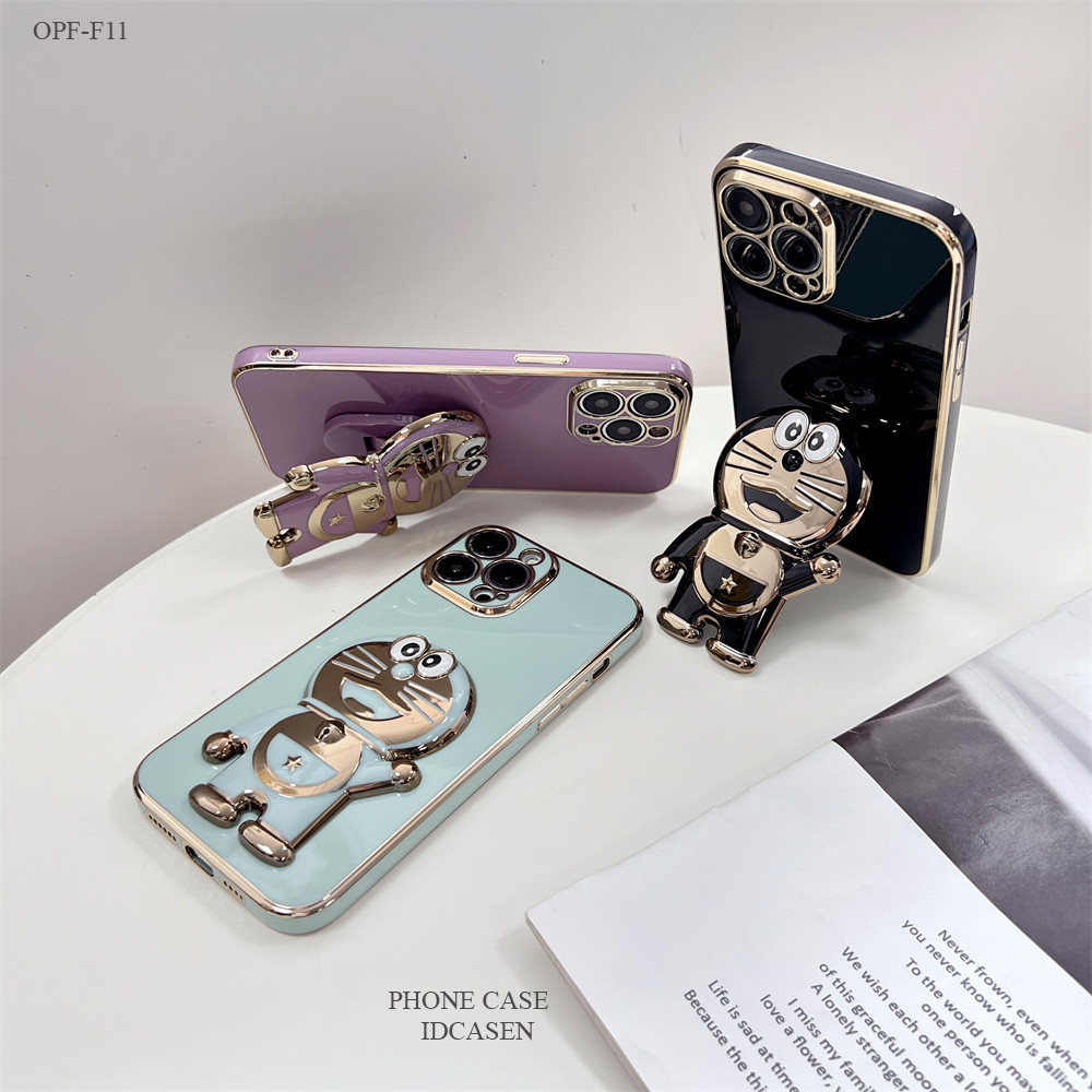 OPPO F11 F9 F7 F5 F1S Pro Youth Untuk Hp Case Softcase Imut Kartun Doraemon Pola Phone Holder Soft C