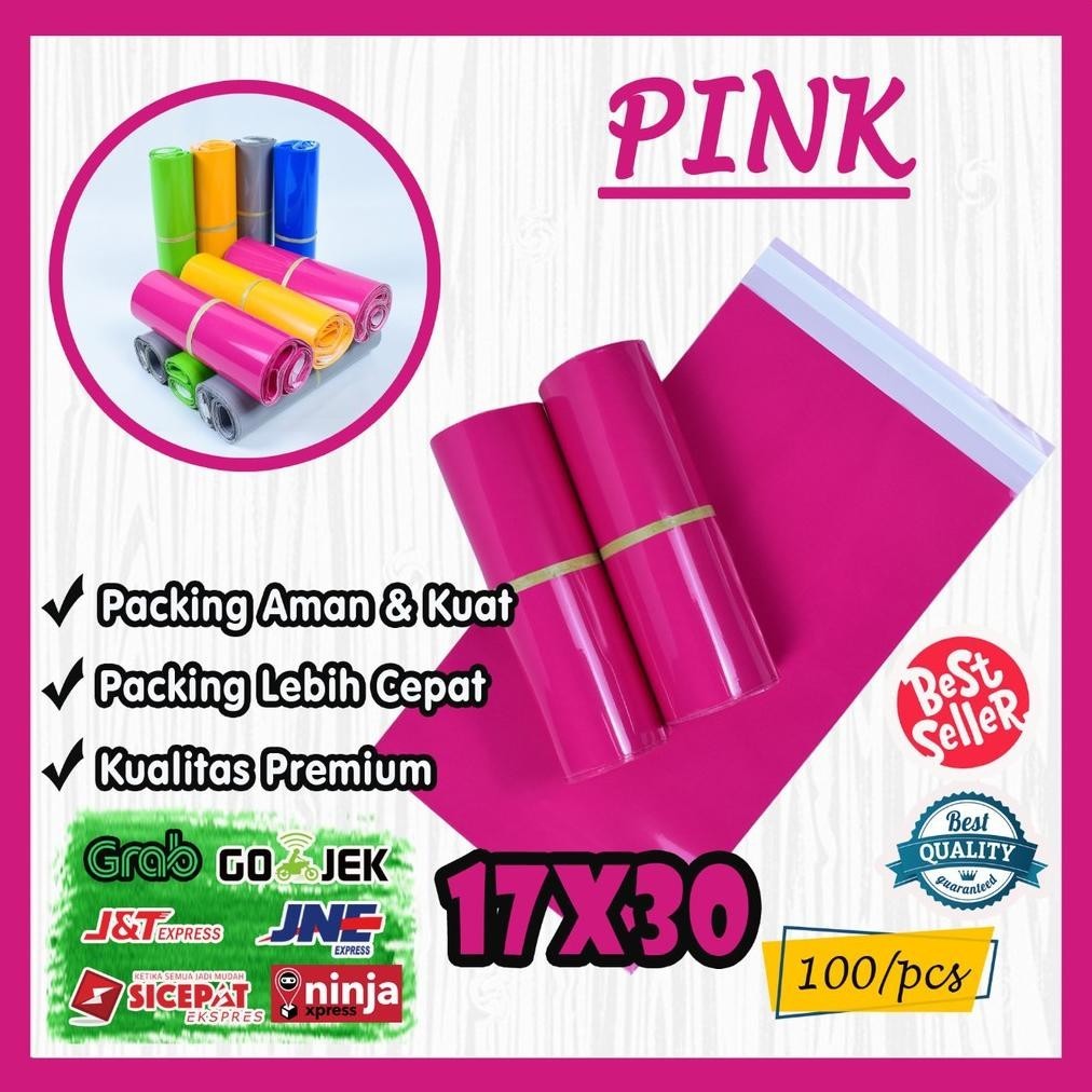 

TIO Polymailer kantong kemasan amplop plastik tebal 17X30 WARNA PREMIUM @100 PCS - GLOSSY mewah elegan TERLARIS
