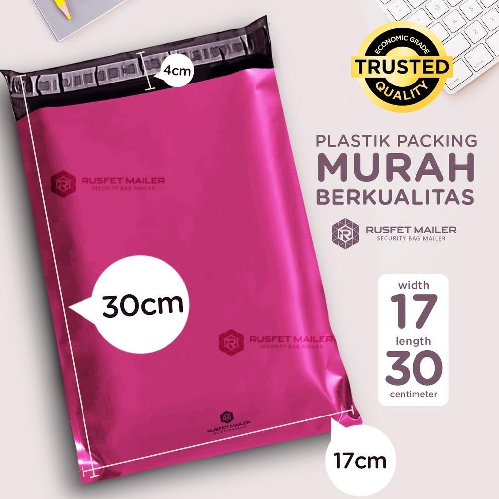 

TIO AMPLOP PLASTIK POLIMAILER POLYMAILER PACKING ONLINE PINK MURAH RUSFET 17X30 TERLARIS