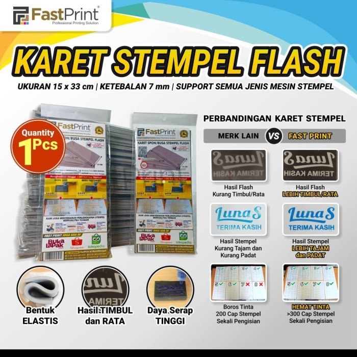 

Karet Spon/Busa Stempel Flash Warna Best