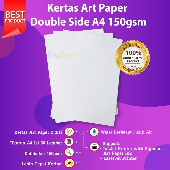 

Kertas Art Paper A4 150Gsm Isi 50 Lembar Paper Art 150 Gsm Best