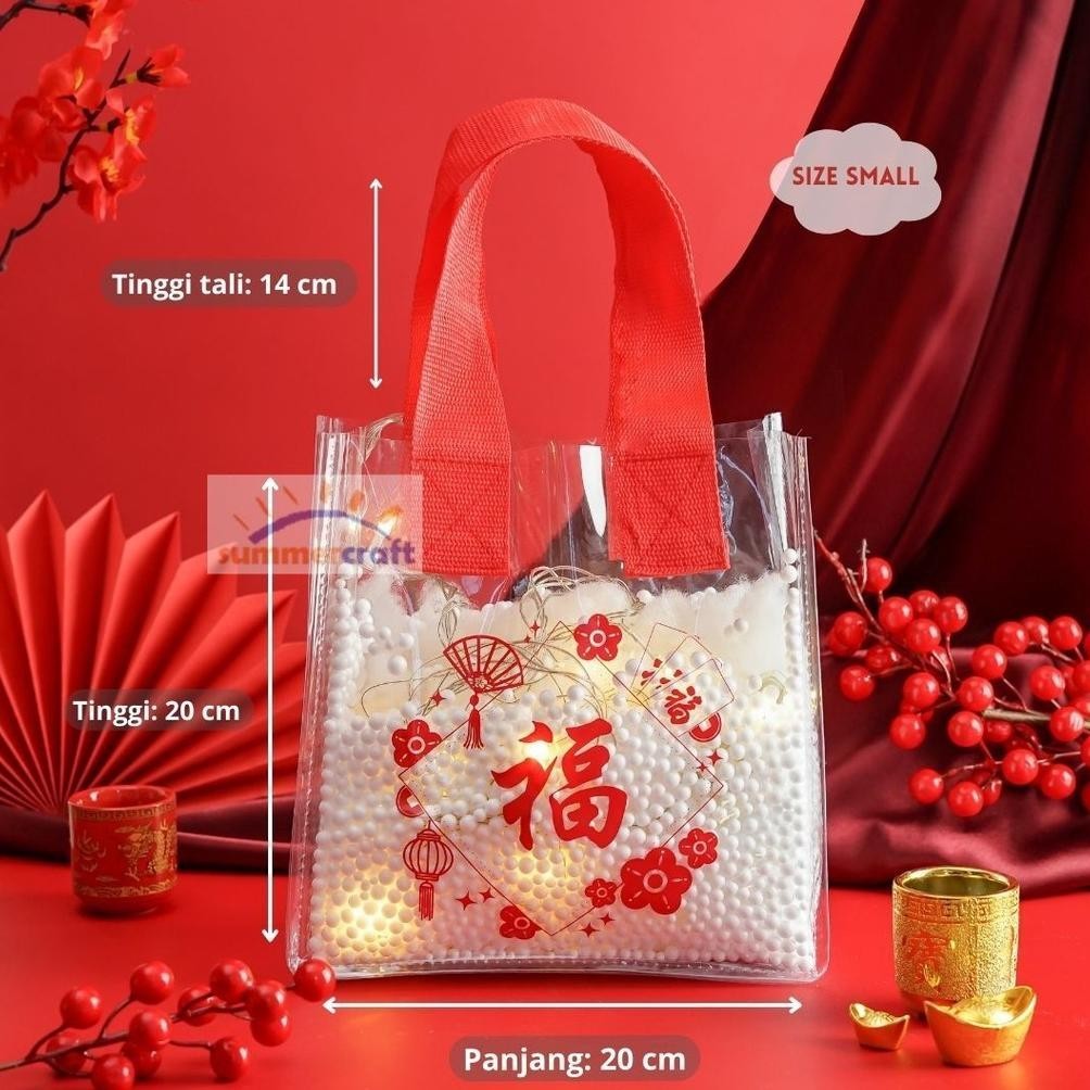 

TRY Tas Mika Hampers Imlek | Cny Hampers Bag | Bingkisan Souvenir Sincia | Goodie Bag Chinese New Year| Plastik Packaging Pvc Bening TERLARIS