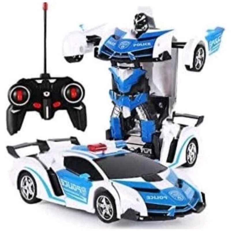 2In1 Rc Mobil Polisi Jadi Remote Control Mainan Mobil Remot Kontrol Transformer Polisi Rc Police