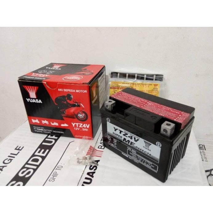 New Aki Motor Jupiter Mx New, Xeon, Vixion, X-Ride, Fino Ytz4V Yuasa Ori Gratis Ongkir