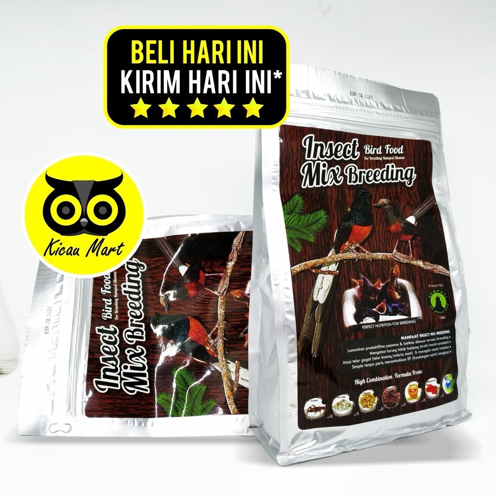 Pakan Makanan Khusus Ternak Burung Murai Batu Voer Pur Insect X Breeding Sempati 1 Kg Xbreed