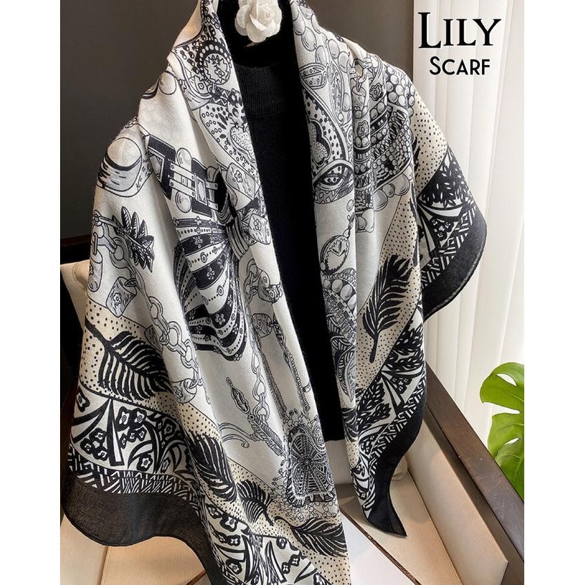 Best Sales Hijab Segiempat Premium Lyre Lily Kyori Liomi Leora Scarf Syari Turki Terbaik