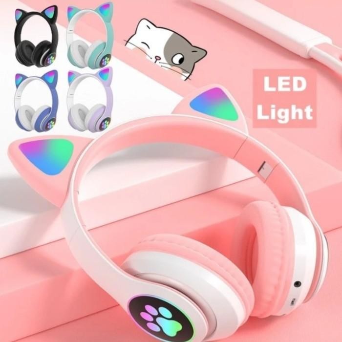 NEW ARRIVAL HEADSET KUCING ANAK BLUETOOTH KARAKTER KUCING LUCU CAT HEADPHONE