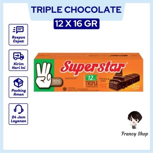 

Wafer Coklat Roma Superstar 1 Box isi 12x16 gr