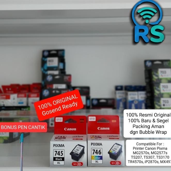 Canon 745Xl 746Xl Black Color Cartridge Tinta Hitam Warna Extra Large