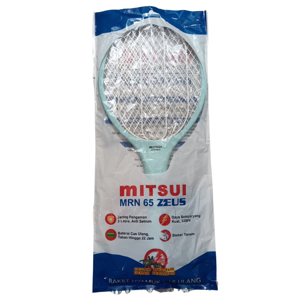 Raket Nyamuk Cas Listrik Mitsui MRN 65 Pembasmi Nyamuk Elektrik Zeus