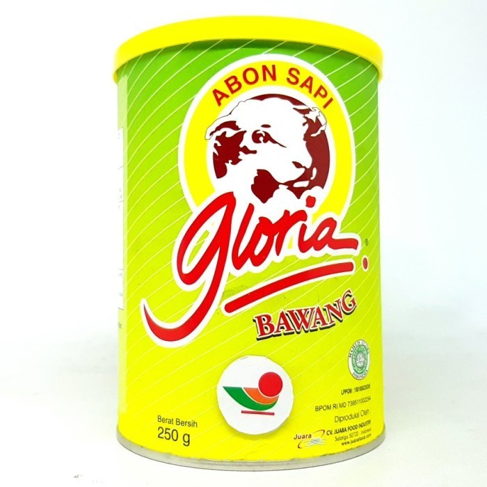 

:0:0:0] GLORIA ABON SAPI BAWANG KLG 250gr KEMASAN KALENG ASLI SALATIGA ORI