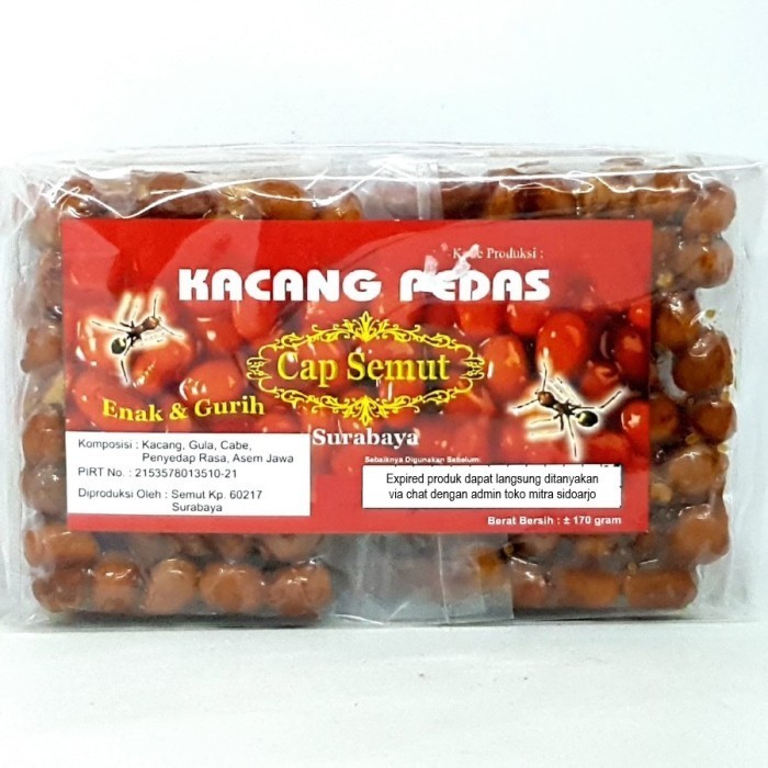 

Silahkan Order] CAP SEMUT KACANG PEDAS 170gr GULA PEDES ASIN MANIS KHAS SURABAYA