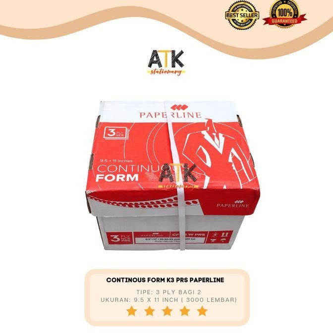 

Continous Form 9.5 X 11 3 Rangkap ( K3/2 PRS) Paperline atk