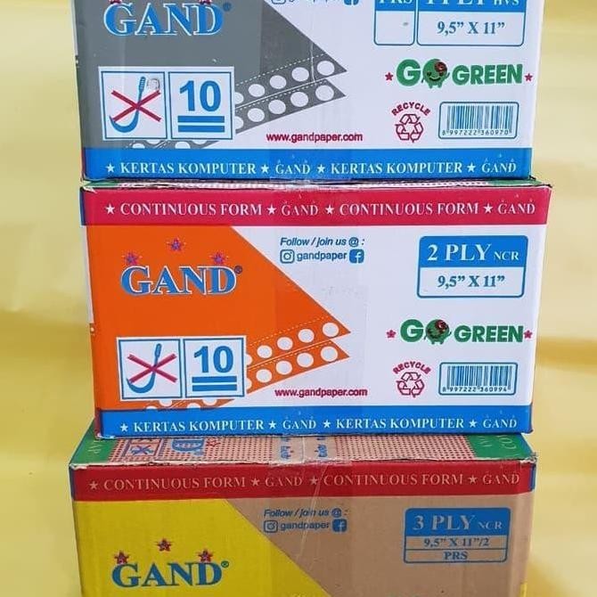 

Continous Form 9.5 x 11 2 Ply K2 bagi 2 WARNA GAND