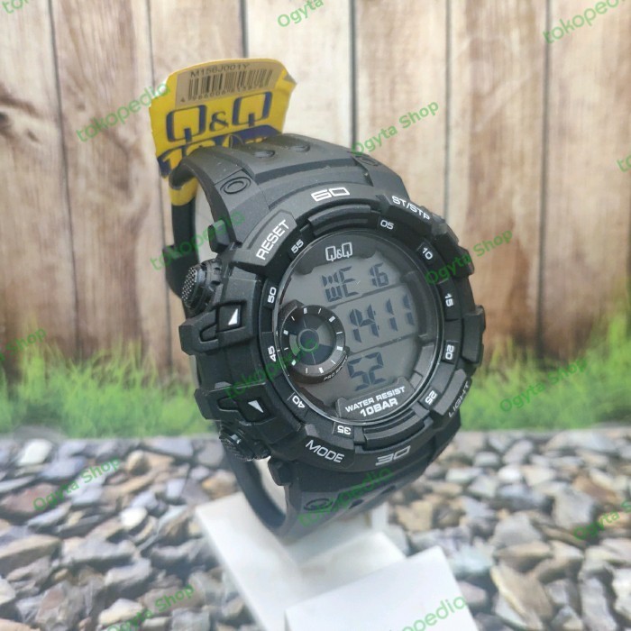 Promo Q&Q Qq Digital Jam Tangan Pria Hitam M156J001Y Original Hemat