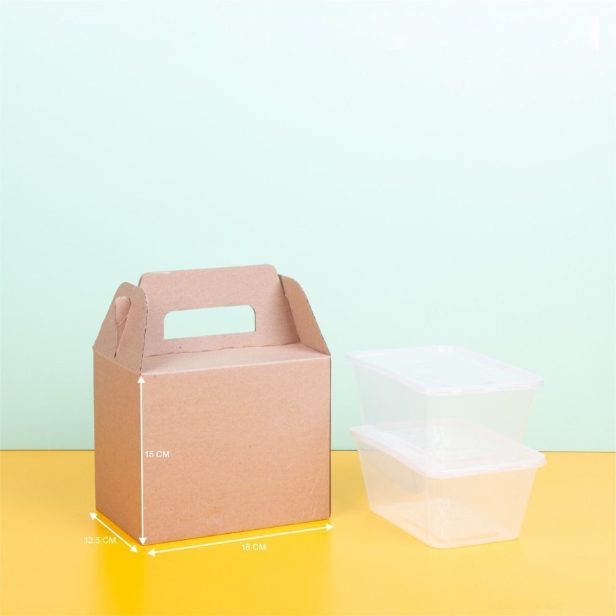 

10 Pcs Dus Jinjing Box isi 2 Thinwall 1000ml Coklat Polos 18 x 12.5 x 15 cm