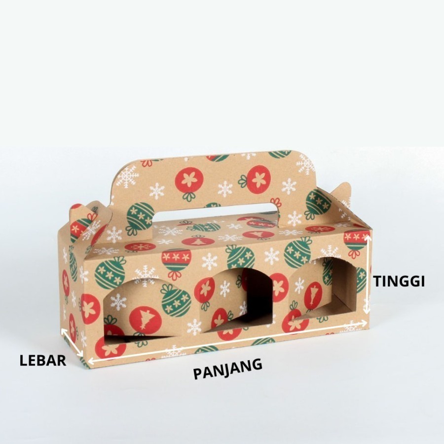 

10 Pcs Dus Jinjing Box isi 3 Toples Jar Coklat Natal 1 uk 31 x 10.5 x 11 cm