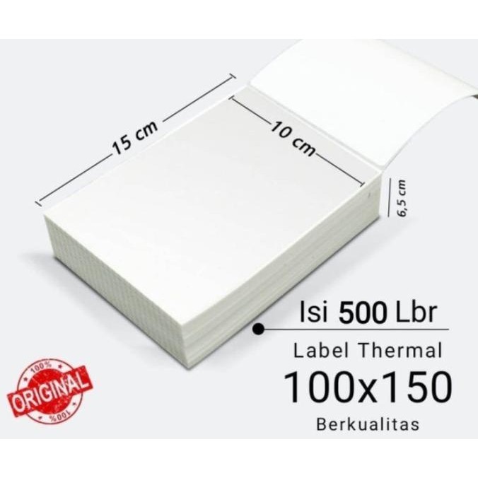 

LABEL STICKER THERMAL 100 X 150 BARCODE / STIKER RESI ONLINE A6