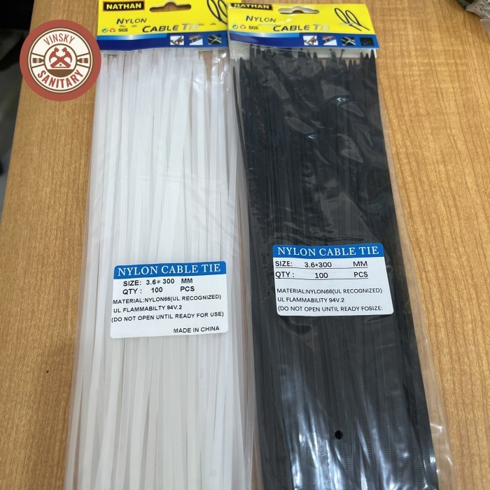 

Kabel Tis 3,6 x 300 MM Hitam Putih / Kabel Ties / Stik Nylon Cabel