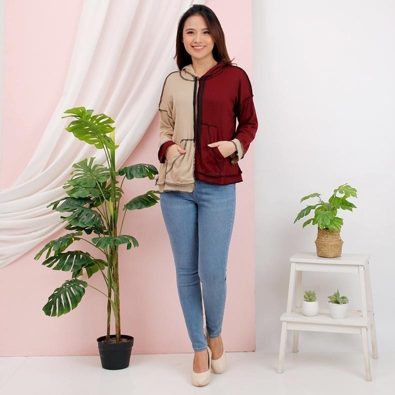 Terbatas HOODIE BOBAL JAKET TOPI JAHITAN TERBALIK KOMBINASI KEREN ABG MURAH POLOS RIB KAOS RAJUT GRO