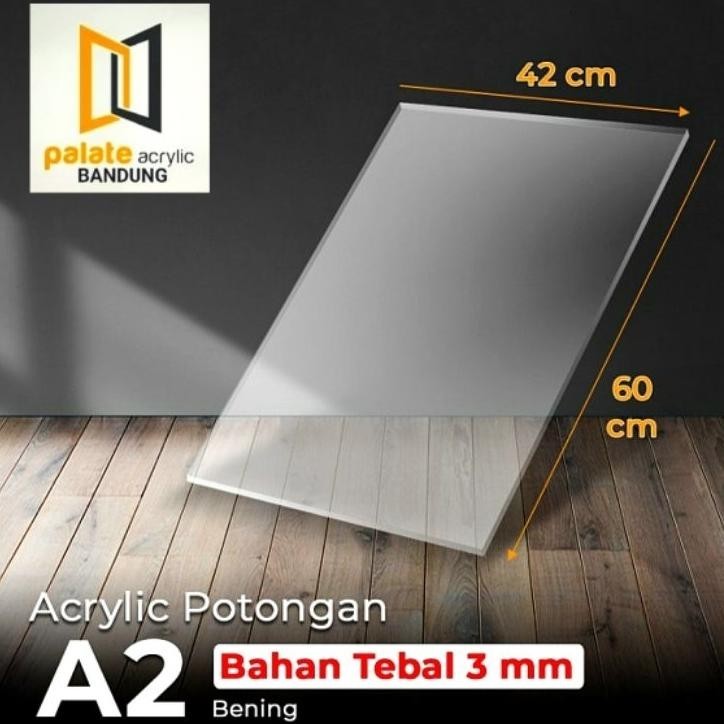 Akrilik Potongan Bening A2 Tebal 3Mm/ Acrylic Lembaran A2 Bening