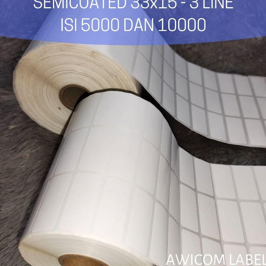 

Label Barcode Secoated 33X15 33 X 15 Mm 3 Line Core 1" Isi 10000