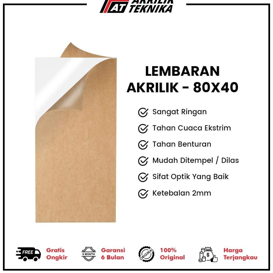 

Acrylic Sheet Lembaran Akrilik Transparan Clear - 80X40Cm 2Mm