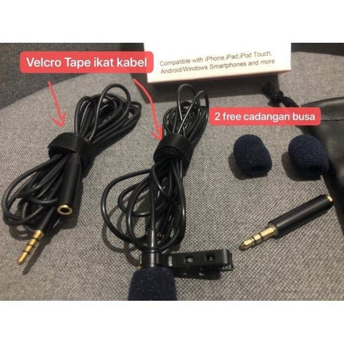 Baru Mic-009 Clip Mini On Lavalier Mic Condenser 3.5Mm Free Adaptor Aux Hemat
