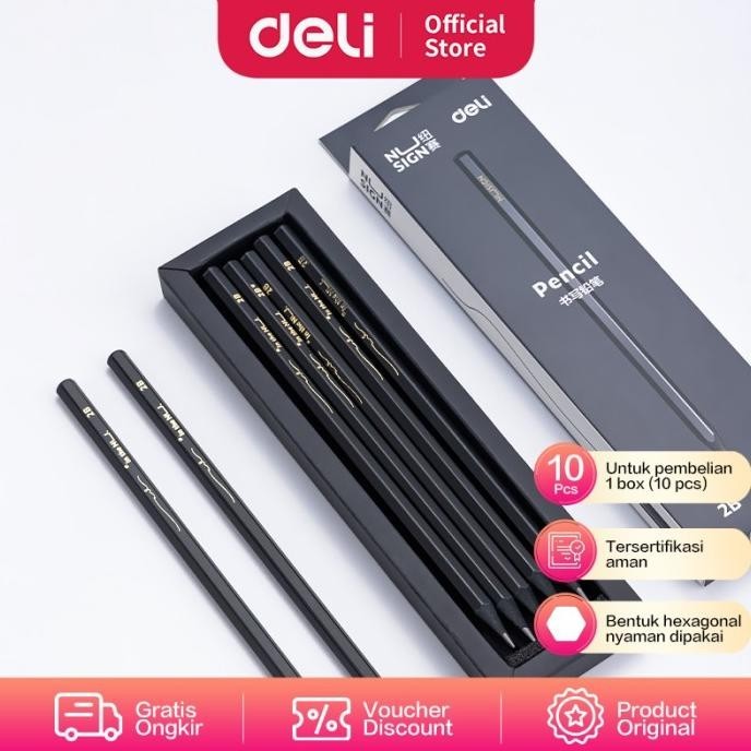 

Kekinian - Nusign 2B Pencil / Pensil 2B Design Elegan Nyaman Di Genggam 10 Pcs !!