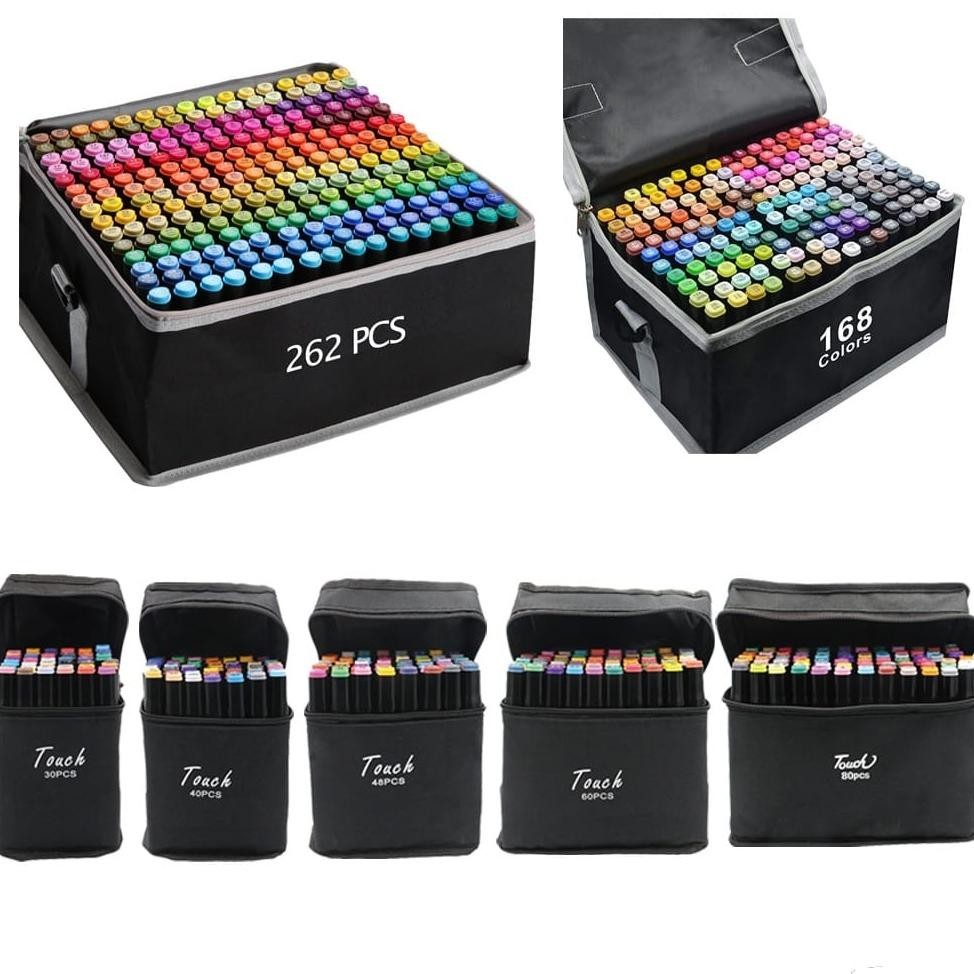 

Hemat BlueRabbit TouchFive 24/36/48/60/80 Warna Sketsa Spidol Umum General Marker Set Animation Markers / Twin Market Set Spidol Original